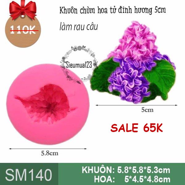 Khuôn silicon chùm hoa tử đinh hương 5cm ( SM140 )