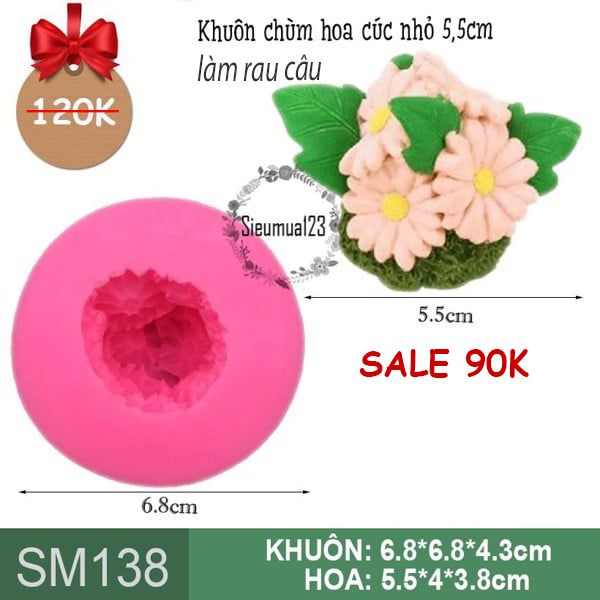 Khuôn silicon chùm hoa cúc nhỏ 5,5cm ( SM138 )
