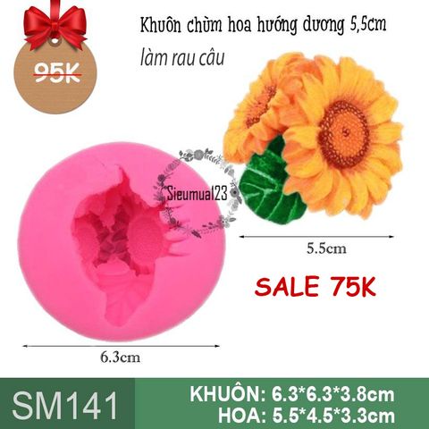 Khuôn silicon chùm hoa hướng dương 5,5cm ( SM141 )