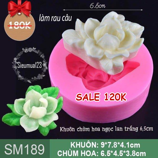 Khuôn silicon chùm hoa ngọc lan trắng 6,5cm ( SM189 )