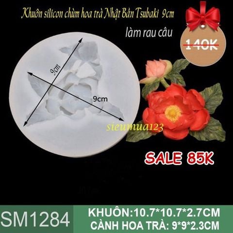 Khuôn silicon chùm hoa trà Nhật Bản Tsubaki 9cm ( SM1284 )