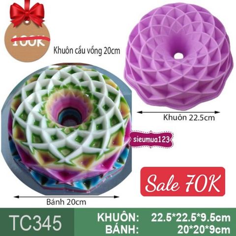 Khuôn nướng bánh silicon cầu vồng 20cm ( TC345 )