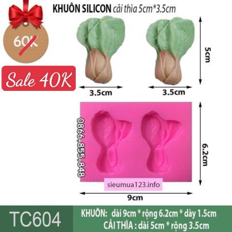 Khuôn silicon 2 Cải Bina 5cm ( TC604 )