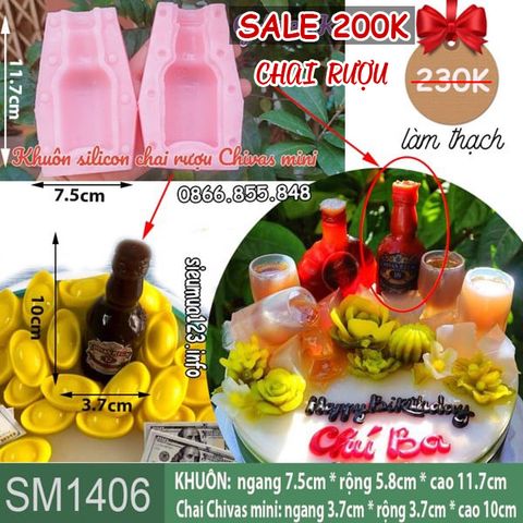 Khuôn silicon làm rau câu chai rượu Chivas mini 10cm ( SM1406 )