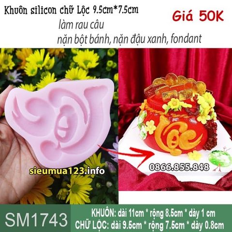 Khuôn silicon chữ Lộc 9,5cm ( SM1743 )