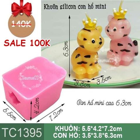 Khuôn silicon con hổ mini cao 6,3cm ( TC1395 )