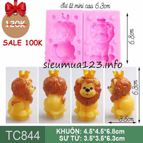 Khuôn silicon con sư tử mini cao 6,3cm ( TC844 )