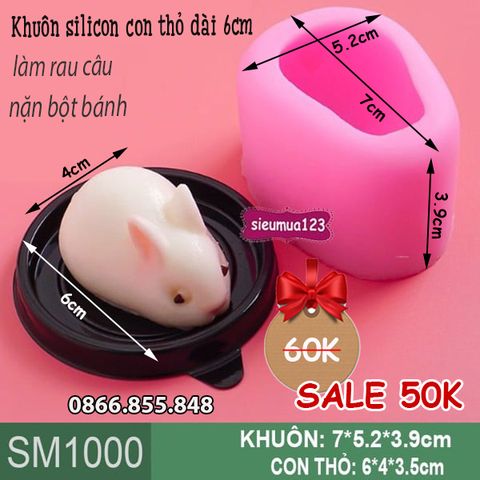 Khuôn silicon con thỏ dài 6cm ( SM1000 )