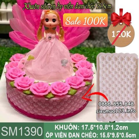 Khuôn silicon ốp viền đan chéo 15,5cm ( SM1390 )