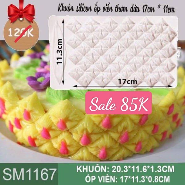 Khuôn silicon ốp viền thơm dứa dài 17cm ( SM1167 )