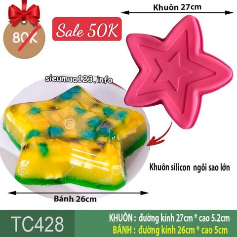 Khuôn silicon làm bánh rau câu ngôi sao 26cm ( TC428 )