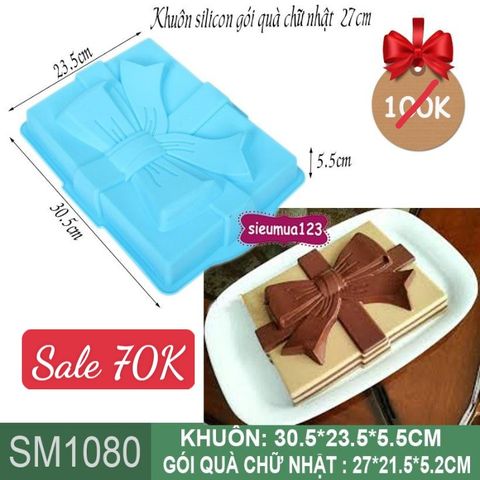 Khuôn silicon gói quà chữ nhật to 27cm ( SM1080 )