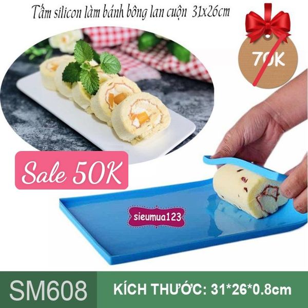 Tấm silicon làm bánh bông lan cuộn 31cm*26cm ( SM608 )