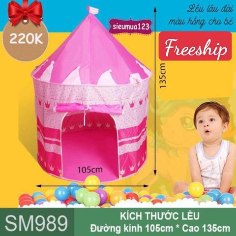 Lều Vải Lâu Đài Hồng ( SM989 ) (Không Kèm Bóng)