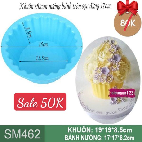 Khuôn silicon nướng bánh tròn cao sọc đứng 17cm ( SM462 )