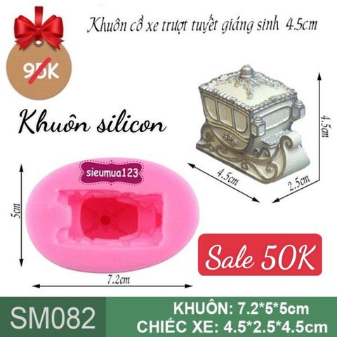 Khuôn rau câu silicon cỗ xe trượt tuyết giáng sinh 4,5cm ( SM082 )