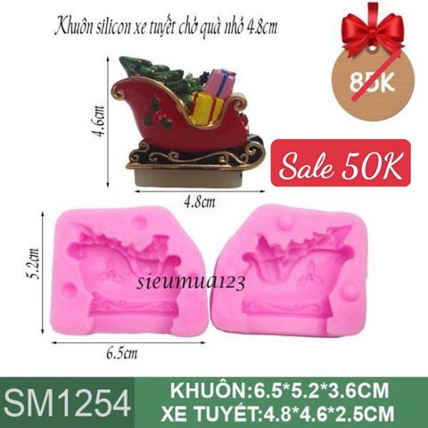 Khuôn silicon chiếc xe tuyết chở quà nhỏ 4,8cm ( SM1254 )