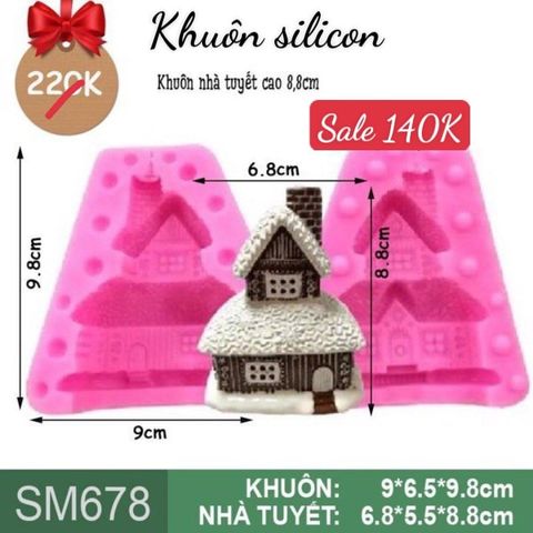 Khuôn silicon ngôi nhà tuyết cao 8,8cm ( SM678 )