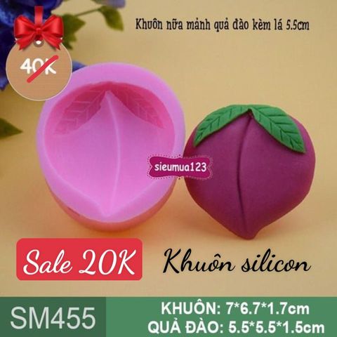 Khuôn silicon nửa mảnh quả đào 5,5cm ( SM455 )