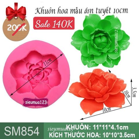 Khuôn silicon hoa mẫu đơn tuyết  10cm ( SM854 )