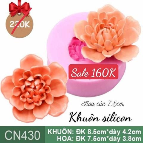 Khuôn silicon hoa cúc cánh cam to 7,5cm ( CN430 ) làm rau câu