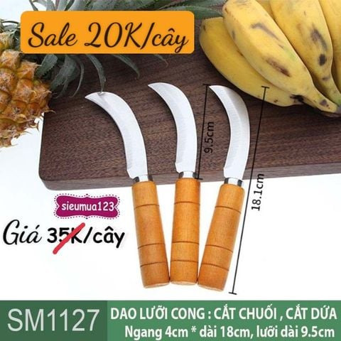 Dao cắt chuối , cắt dứa cán cam 18cm ( SM1127 )