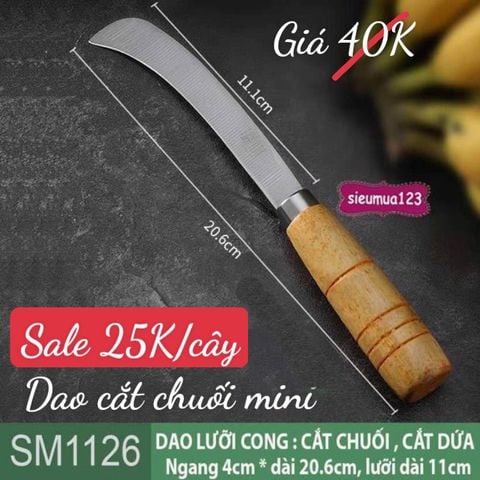 Dao cắt chuối , cắt dứa cán vàng 20,6cm ( SM1126 )