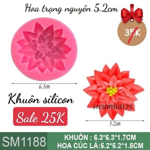 Khuôn silicon hoa trạng nguyên 5,2cm ( SM1188 )