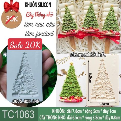 Khuôn silicon cây thông nhỏ ngôi sao 6cm ( TC1063 )