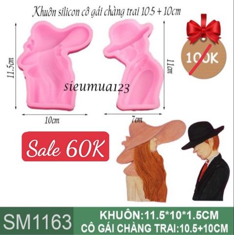 Khuôn silicon cô gái girl chàng trai 10cm ( SM1163 )