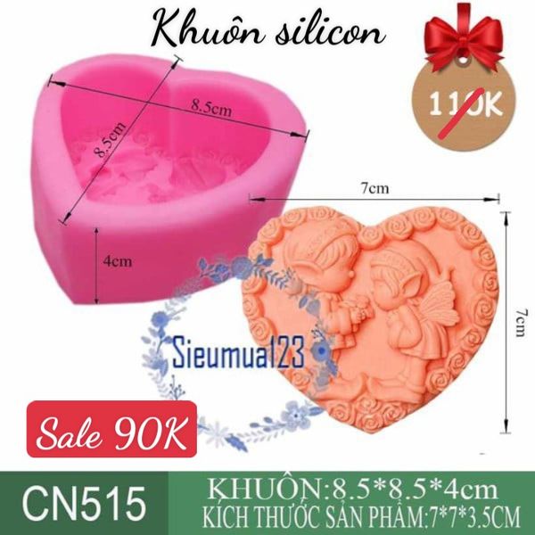 Khuôn silicon Bé trai bé gái nắm tay ( CN515 )