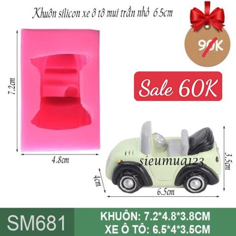 Khuôn silicon chiếc xe hơi ô tô mui trần nhỏ 6,5cm ( SM681 )