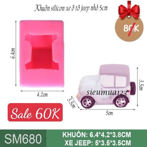 Khuôn silicon chiếc xe hơi ô tô jeep nhỏ 5cm ( SM680 )