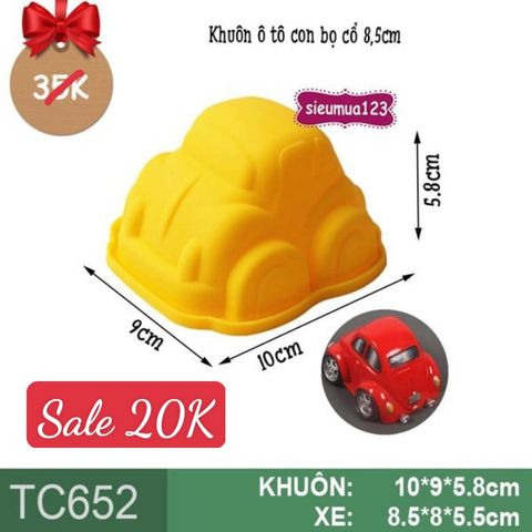 Khuôn silicon nướng bánh : Khuôn xe hơi ô tô con bọ cổ 8,5cm ( TC652 )