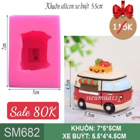 Khuôn silicon chiếc xe ô tô buýt 5,5cm ( SM682 )