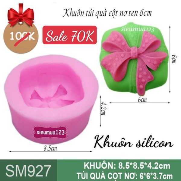 Khuôn silicon gói quà cột nơ ren 6cm ( SM927 )