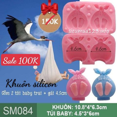 Khuôn silicon túi quà sơ sinh baby trai và gái ( SM084 ) trong film Tiểu Đội Cò Bay