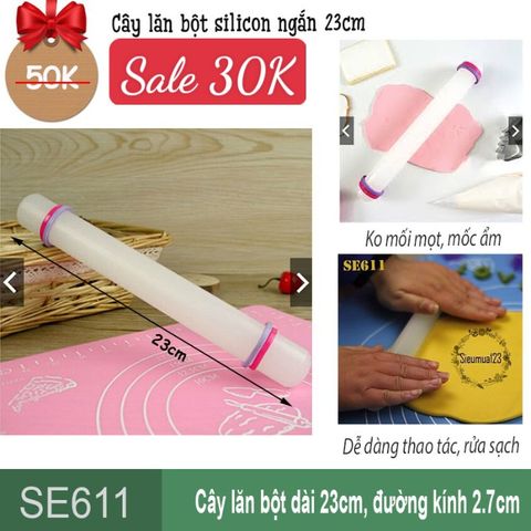 Cây lăn bột silicon 23cm ( SE611 )