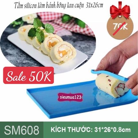 Tấm silicon làm bánh bông lan cuộn 31cm*26cm ( SM608 )