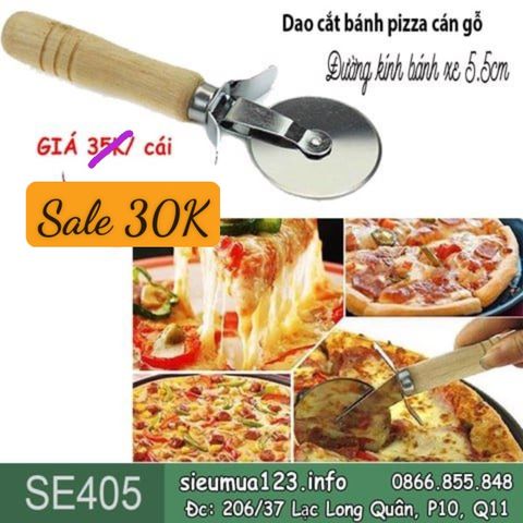 1 Dao cắt bánh pizza bằng thép cán gỗ ĐK 5.5cm ( SE405 )