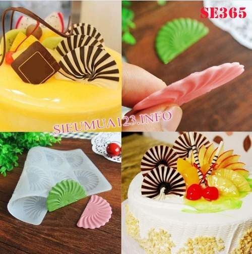 Khuôn silicon socola mỏng 10 rẽ quạt 5,5cm ( SE365 )