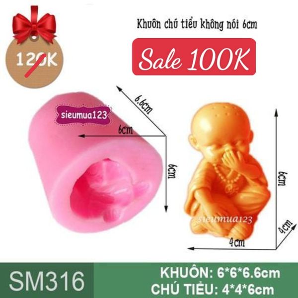 Khuôn rau câu silicon chú tiểu không nói 6cm ( SM316 )