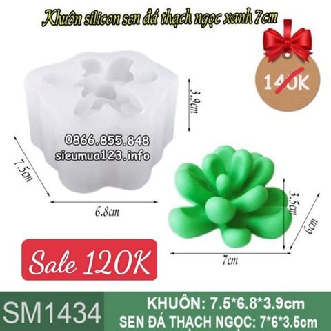 Khuôn silicon sen đá ngọc thạch xanh 7cm ( SM1434 )