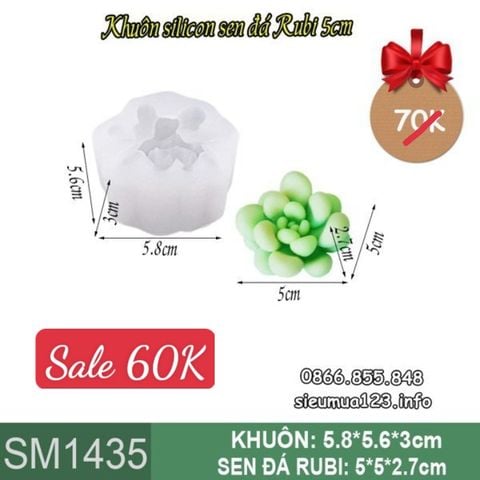 Khuôn silicon sen đá rubi 5cm ( SM1435 )