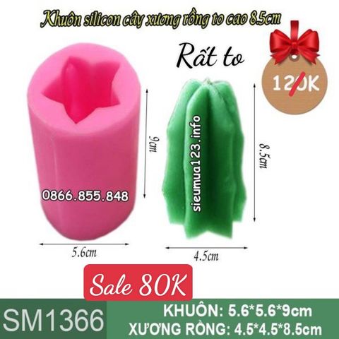 Khuôn silicon  cây xương rồng to cao 8,5cm ( SM1366 )