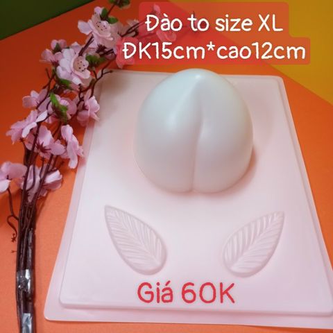 Khuôn nhựa mỏng PP 1 trái đào khổng lồ 15cm làm rau câu , bánh tổ ( SM1934 )