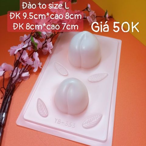 Khuôn nhựa mỏng PP 2 trái đào to 9.5cm và 8cm làm rau câu , bánh tổ ( SM1935 )