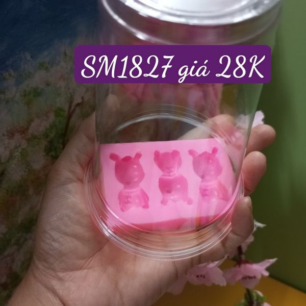 Khuôn silicon 3 con gấu trơn bearbrick nhỏ 3,6cm ( SM1827 ) mẫu 2024