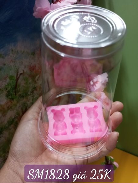 Khuôn silicon 3 con gấu trơn bearbrick nhỏ 3,8cm ( SM1828 ) mẫu 2024