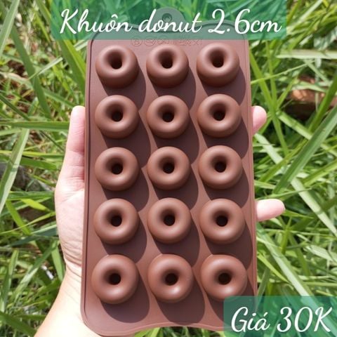Khuôn silicon 15 donut 2,6cm ( SM1867 )